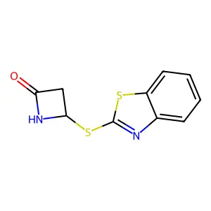 2-Azetidinone, 4-(2-benzothiazolylthio)- structure
