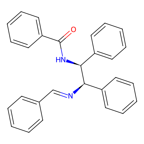Benzamide,2S)-1,2-diphenyl-2-[(phenylmethylene)amino]ethyl]-, rel- structure