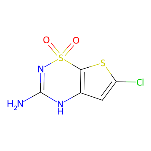 3-Amino-6-chloro-4H-thieno[3,2-e]-1,2,4-thiadiazine 1,1-dioxide structure