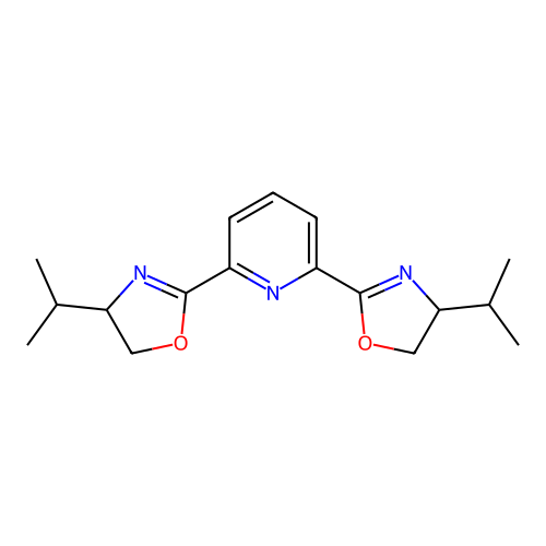 (S,S)-2,6-Bis(4-isopropyl-2-oxazolin-2-yl)pyridine structure