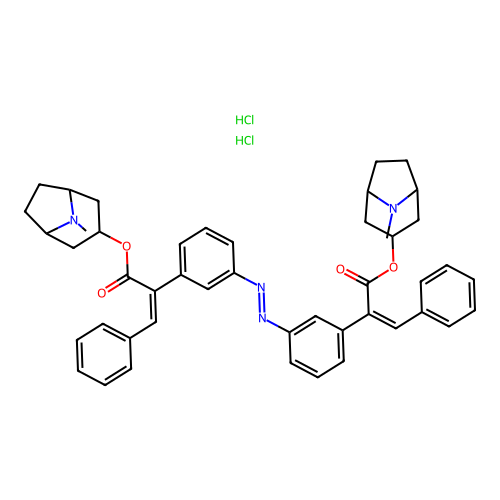 3,3'-Diphenyl-2,2'-(azodi-(m-phenylene))diacrylic acid bis(3-tropanyl) ester 2HCl dihydrate structure