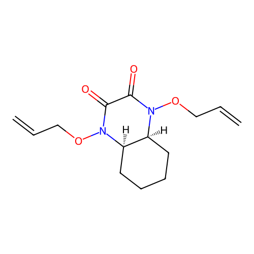 Cis-5,6-tetramethylen-1,4-diallyloxypiperazine-2,3-dione structure