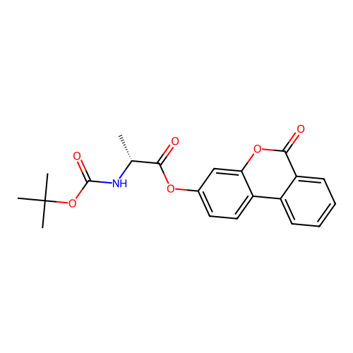 6-oxo-6H-benzo[c]chromen-3-yl N-(tert-butoxycarbonyl)-D-alaninate structure