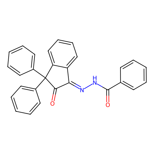 N'-(2-oxo-3,3-diphenyl-2,3-dihydro-1H-inden-1-ylidene)benzohydrazide structure