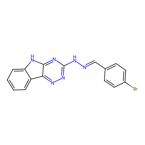 4-bromobenzaldehyde 5H-[1,2,4]triazino[5,6-b]indol-3-ylhydrazone structure