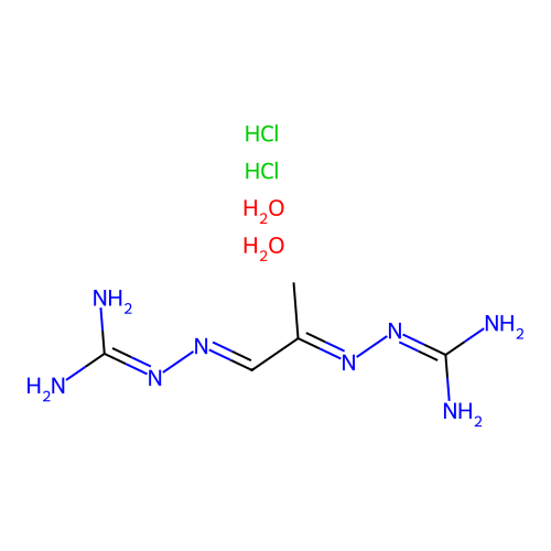 Mitoguazone dihydrochloride dihydrate structure