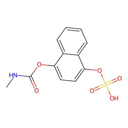 1,4-Naphthalenediol, hydrogen sulfate, methylcarbamate structure