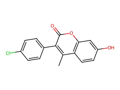 3-(4-Chlorophenyl)-7-hydroxy-4-methyl-2H-1-benzopyran-2-one structure