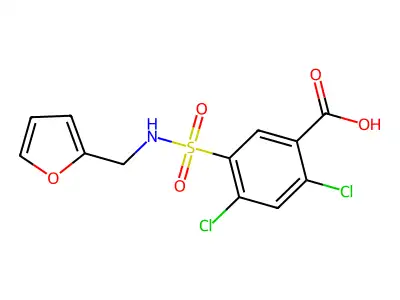 2,4-Dichloro-5-[(furan-2-ylmethyl)sulfamoyl]benzoic acid structure