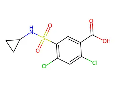 2,4-Dichloro-5-[(cyclopropylamino)sulfonyl]benzoic acid structure