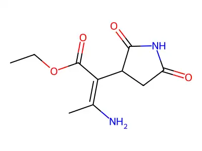 ethyl 3-amino-2-(2,5-dioxopyrrolidin-3-yl)but-2-enoate structure