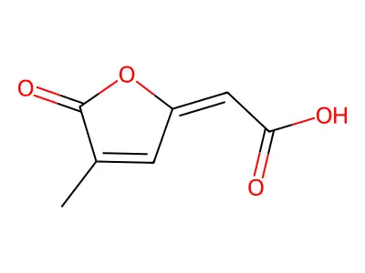 2-Methyl-4-carboxymethylenebut-2-en-4-olide structure