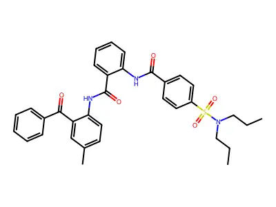 N-(2-benzoyl-4-methylphenyl)-2-(4-(N,N-dipropylsulfamoyl)benzamido)benzamide structure