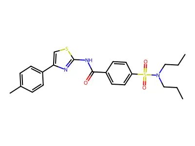 4-(dipropylsulfamoyl)-N-[4-(4-methylphenyl)-1,3-thiazol-2-yl]benzamide structure