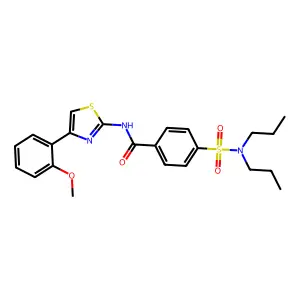 4-(dipropylsulfamoyl)-N-[4-(2-methoxyphenyl)-1,3-thiazol-2-yl]benzamide structure