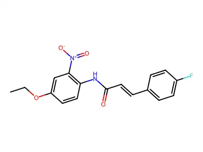 N-(4-ethoxy-2-nitrophenyl)-3-(4-fluorophenyl)prop-2-enamide structure