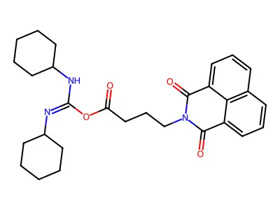 (N,N'-dicyclohexylcarbamimidoyl) 4-(1,3-dioxobenzo[de]isoquinolin-2-yl)butanoate structure