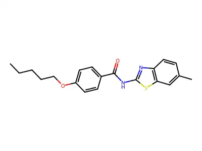 N-(6-methylbenzo[d]thiazol-2-yl)-4-(pentyloxy)benzamide structure