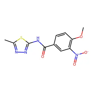 4-methoxy-N-(5-methyl-1,3,4-thiadiazol-2-yl)-3-nitrobenzamide structure