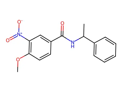 4-methoxy-3-nitro-N-(1-phenylethyl)benzamide structure