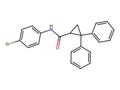N-(4-bromophenyl)-2,2-diphenylcyclopropanecarboxamide structure