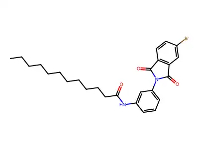 N-[3-(5-bromo-1,3-dioxoisoindol-2-yl)phenyl]dodecanamide structure