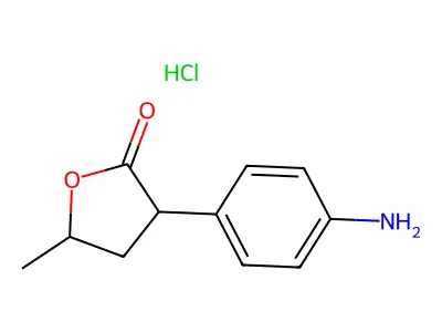 3-(p-Aminophenyl)dihydro-5-methyl-2(3H)-furanone hydrochloride structure