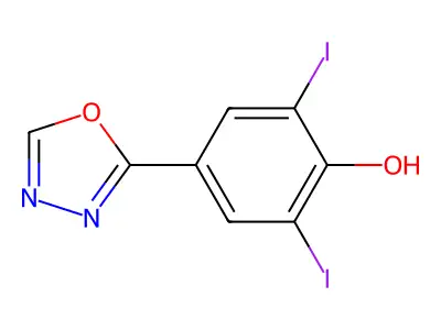 2,6-Diiodo-4-(1,3,4-oxadiazol-2-yl)phenol structure