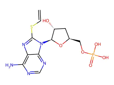8-Thioethyladenosine-3',5'-cyclic monophosphoric acid structure