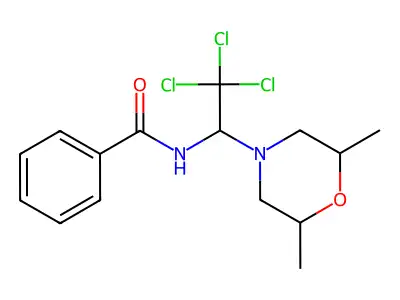 N-[2,2,2-trichloro-1-(2,6-dimethylmorpholin-4-yl)ethyl]benzamide structure