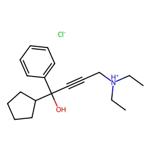 1-Cyclopentyl-4-(diethylamino)-1-phenylbut-2-yn-1-ol--hydrogen chloride (1/1) structure