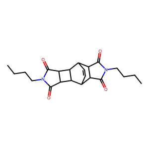 5,12-dibutyl-5,12-diazapentacyclo[7.5.2.0~2,8~.0~3,7~.0~10,14~]hexadec-15-ene-4,6,11,13-tetrone structure