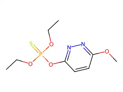 Phosphorothioic acid, O,O-diethyl O-(6-methoxy-3-pyridazinyl) ester structure