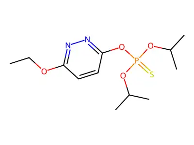 Phosphorothioic acid, O,O-bis(1-methylethyl) O-(6-ethoxy-3-pyridazinyl) ester structure
