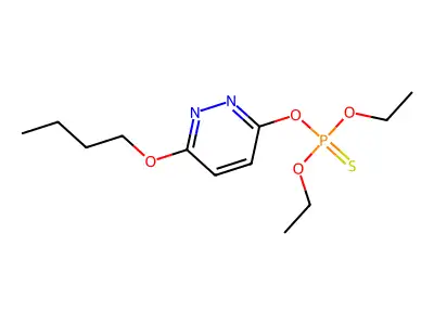 Phosphorothioic acid, O-(6-butoxy-3-pyridazinyl) O,O-diethyl ester structure