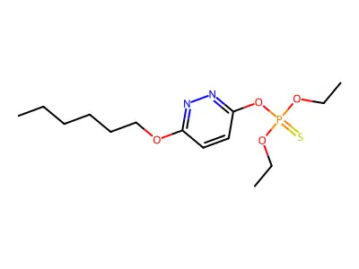 Phosphorothioic acid, O,O-diethyl O-(6-(hexyloxy)-3-pyridazinyl) ester structure