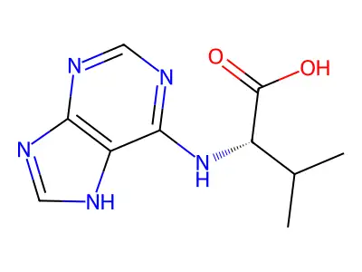 (2S)-3-methyl-2-(7H-purin-6-ylamino)butanoic acid structure