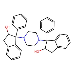 3-[4-(2-hydroxy-1-phenyl-2,3-dihydroinden-1-yl)piperazin-1-yl]-3-phenyl-1,2-dihydroinden-2-ol structure