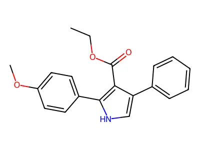 Ethyl 2-(4-methoxyphenyl)-4-phenyl-1H-pyrrole-3-carboxylate structure