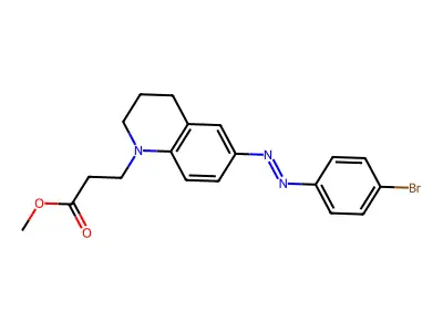 Methyl 3-{6-[(4-bromophenyl)diazenyl]-3,4-dihydro-1(2H)-quinolinyl}propanoate structure