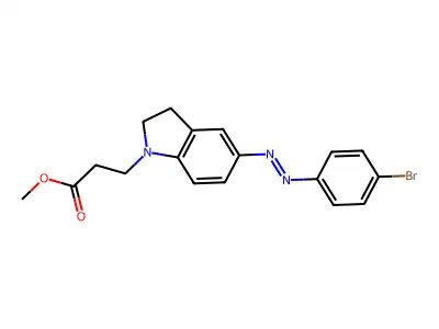 Methyl 3-[5-[(4-bromophenyl)diazenyl]-2,3-dihydroindol-1-yl]propanoate structure