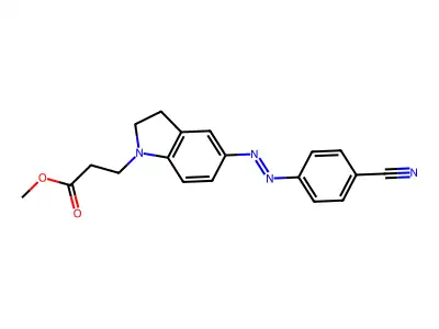 Methyl 3-[5-[(4-cyanophenyl)diazenyl]-2,3-dihydroindol-1-yl]propanoate structure