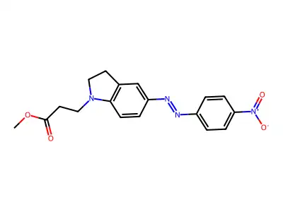 Methyl 3-[5-[(4-nitrophenyl)diazenyl]-2,3-dihydroindol-1-yl]propanoate structure