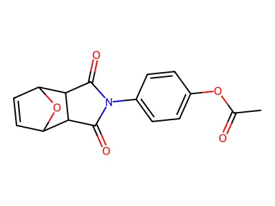 4-(1,3-dioxo-3a,4,7,7a-tetrahydro-1H-4,7-epoxyisoindol-2(3H)-yl)phenyl acetate structure