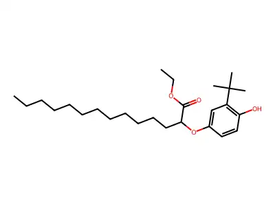 Ethyl 2-(m-tert-butyl-p-hydroxyphenoxy)tetradecanoate structure