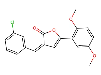 (3Z)-3-[(3-chlorophenyl)methylidene]-5-(2,5-dimethoxyphenyl)furan-2-one structure