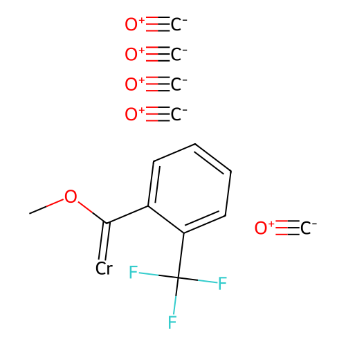 Chromium, pentacarbonyl(alpha-methoxy-o-(trifluoromethyl)benzylidene)- structure
