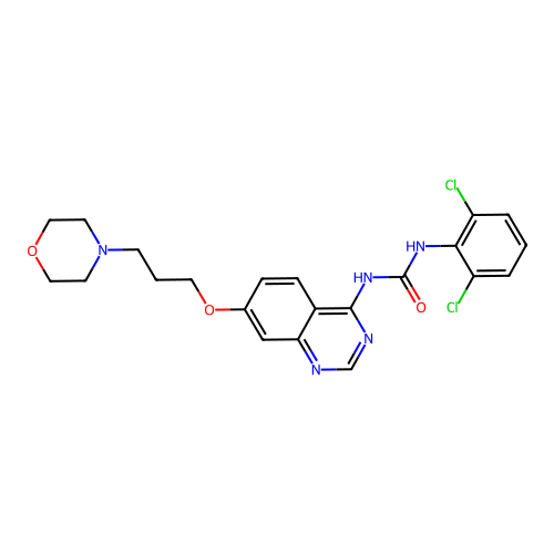 1-(2,6-Dichlorophenyl)-3-[7-(3-morpholinopropoxy)quinazolin-4-yl]urea structure