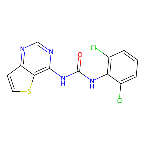 1-(2,6-Dichlorophenyl)3-(thieno[3,2-d]pyrimidin-4-yl)urea structure