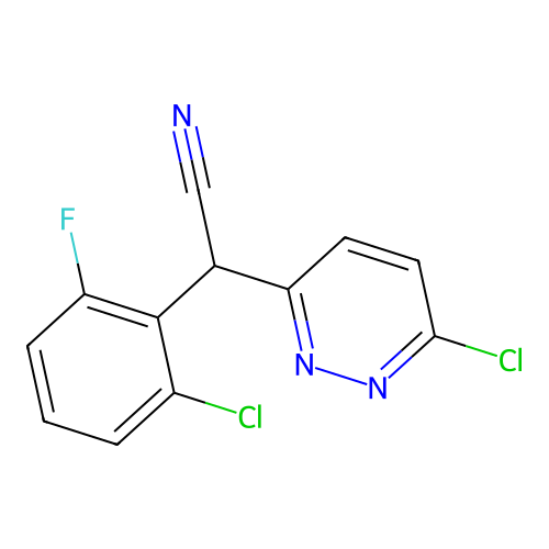 2-(2-Chloro-6-fluorophenyl)-2-(6-chloro-3-pyridazinyl)acetonitrile structure
